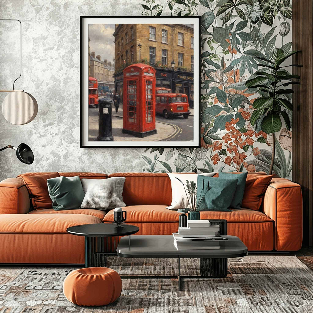 Red Telephone Box Poster Canvas Artwork - London Collection