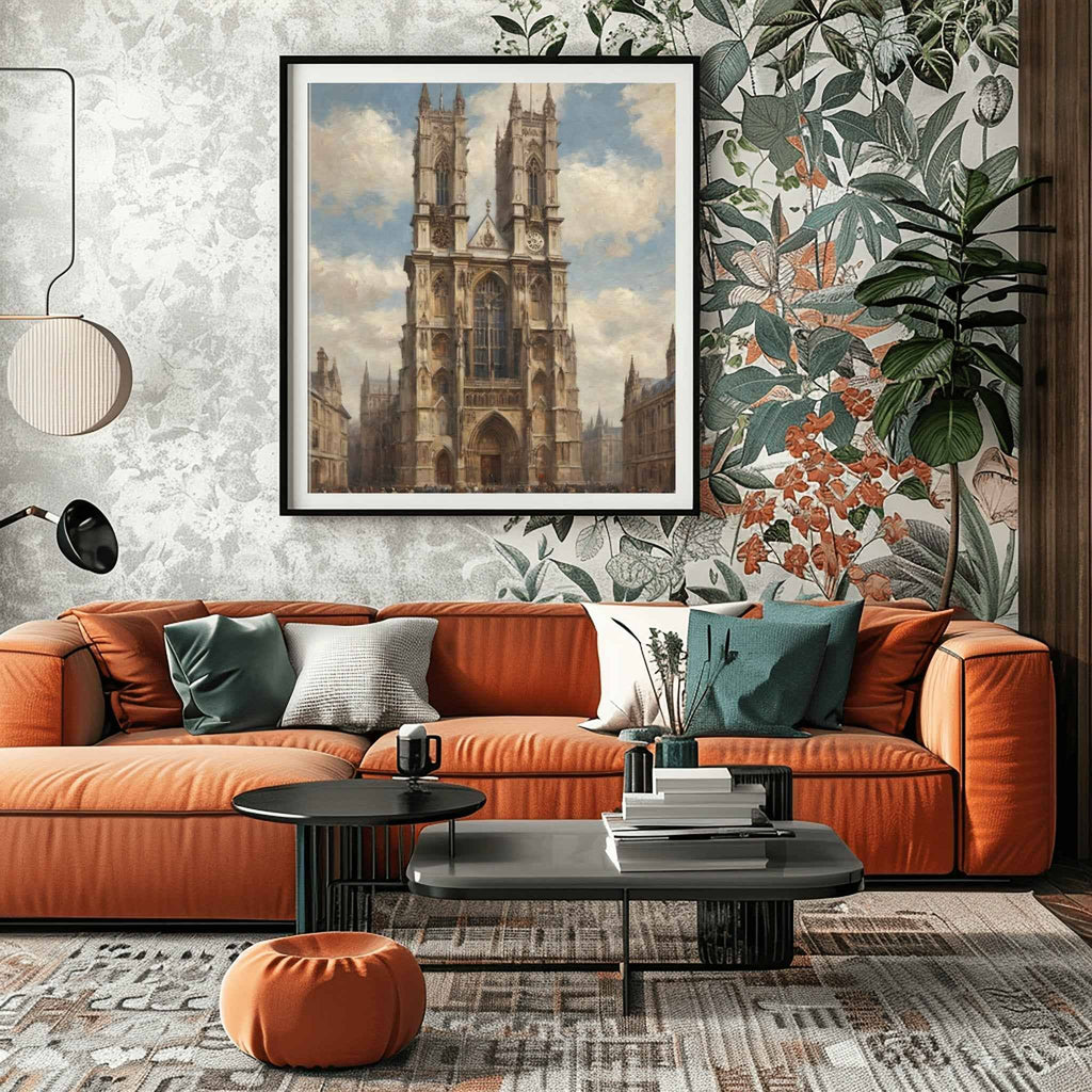 Westminster Abbey Poster Canvas Artwork - London Collection