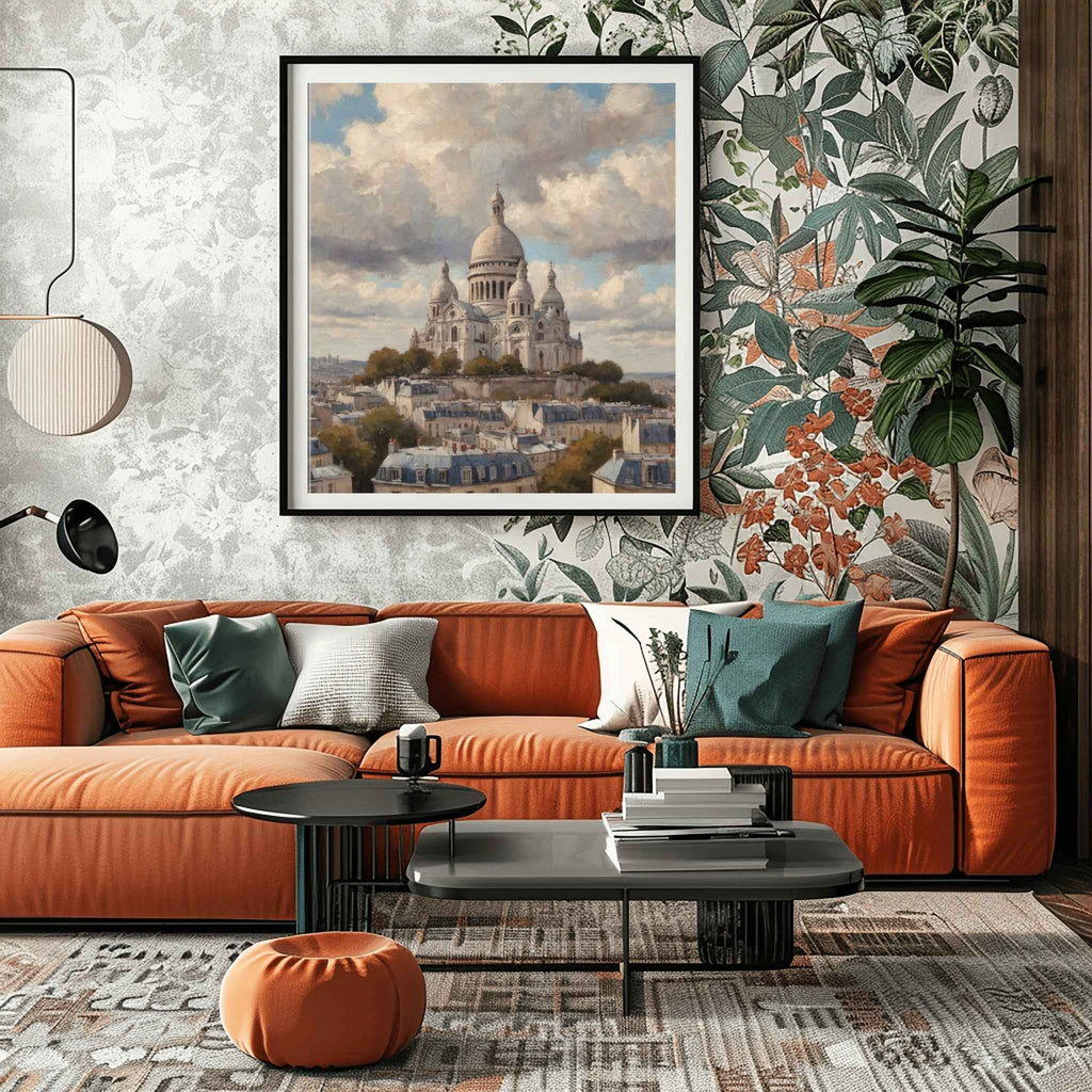 Sacre Coeur Basilica Poster Canvas Artwork - Paris Collection