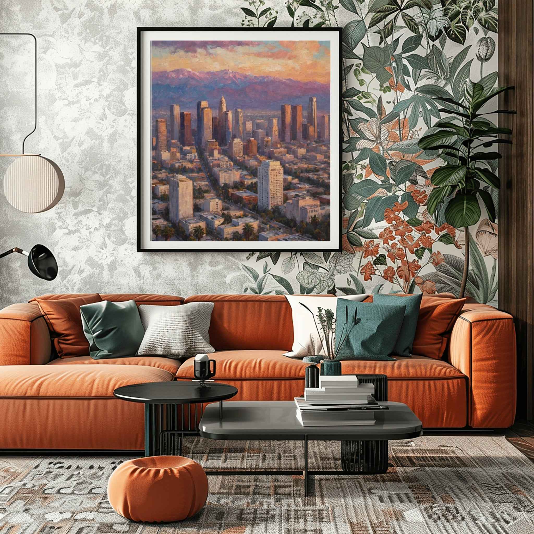 Downtown Poster Canvas Artwork - Los Angeles Collection