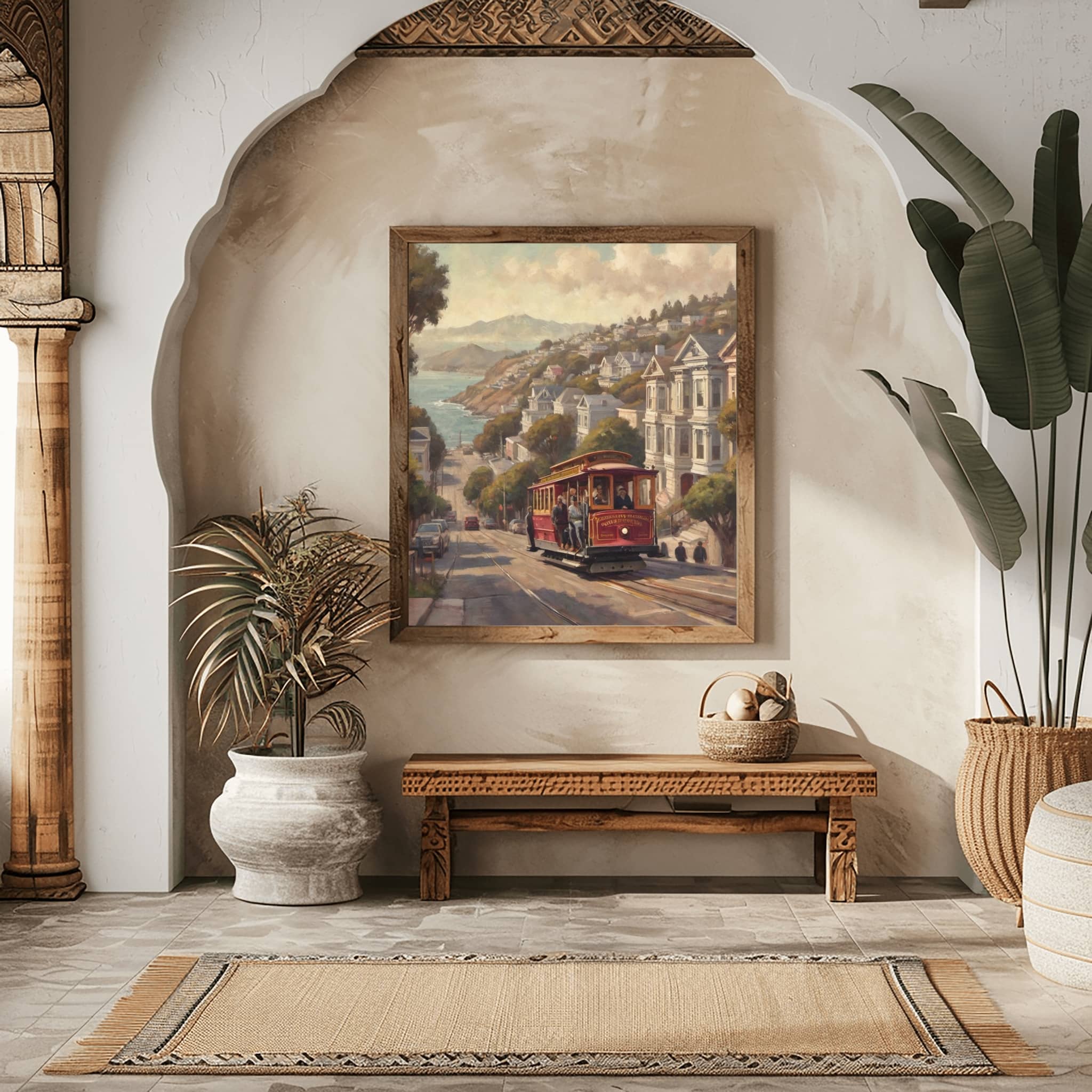 Cable Car Poster Canvas Artwork - San Francisco Collection