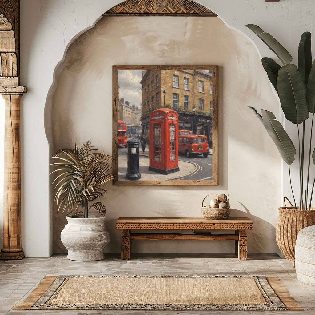Red Telephone Box Poster Canvas Artwork - London Collection