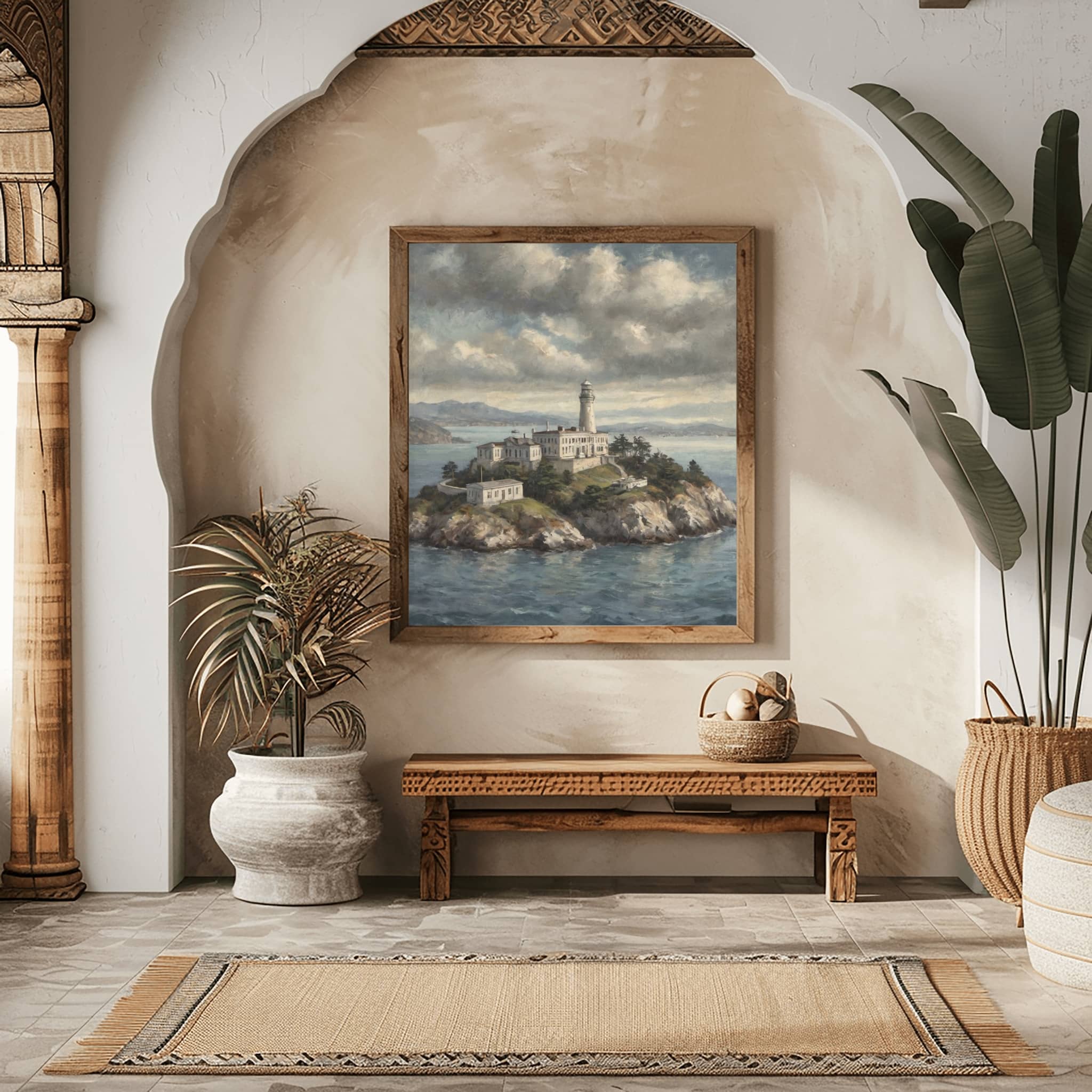 Alcatraz Poster Canvas Artwork - San Francisco Collection