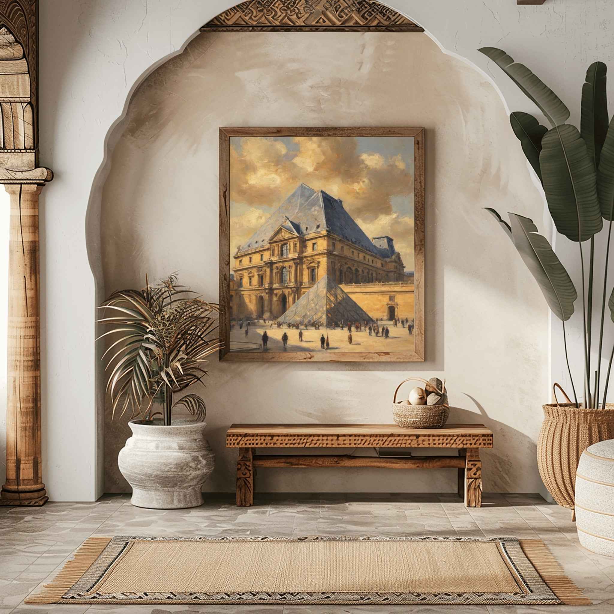 Louvre Pyramid Poster Canvas Artwork - Paris Collection