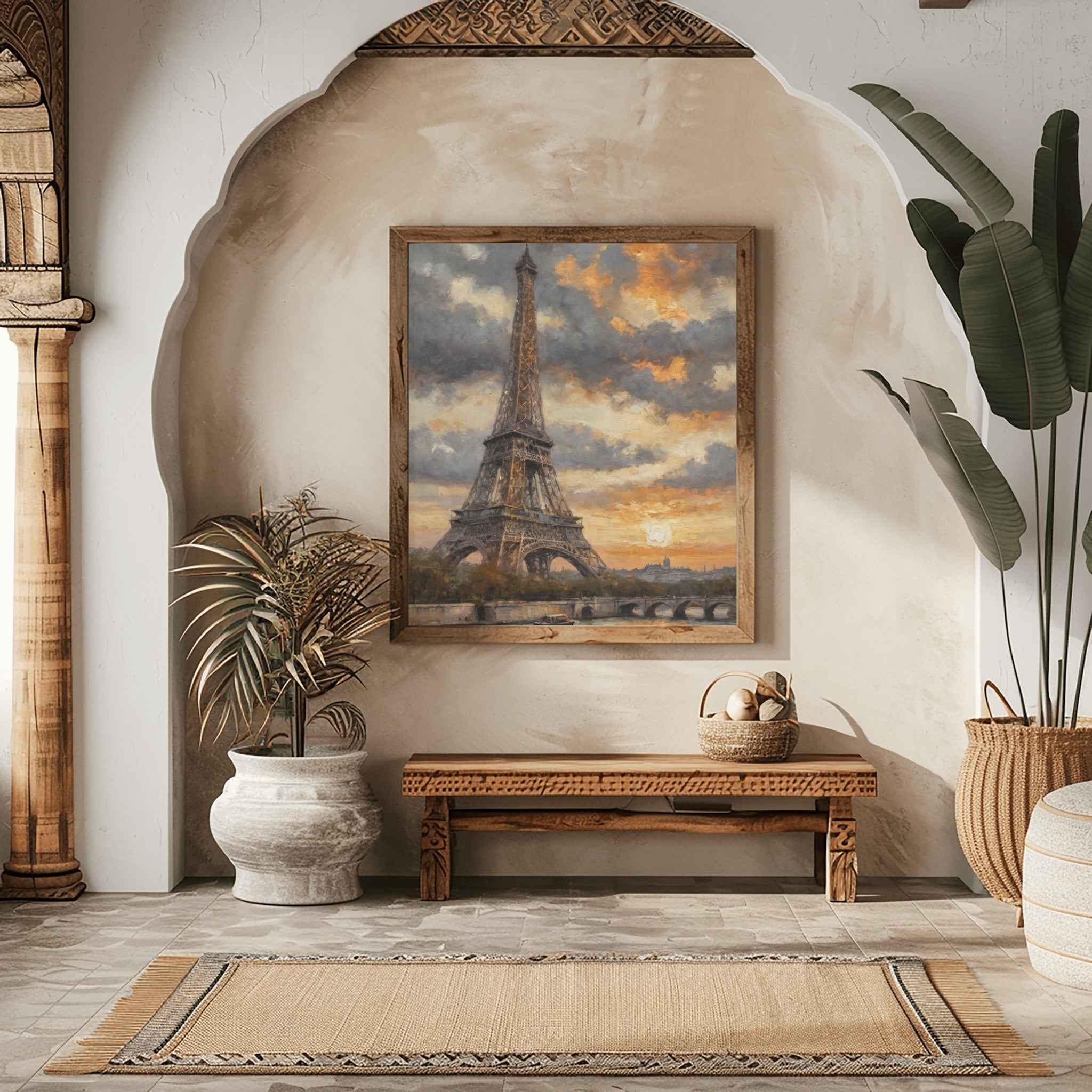 Eiffel Tower Poster Canvas Artwork - Paris Collection