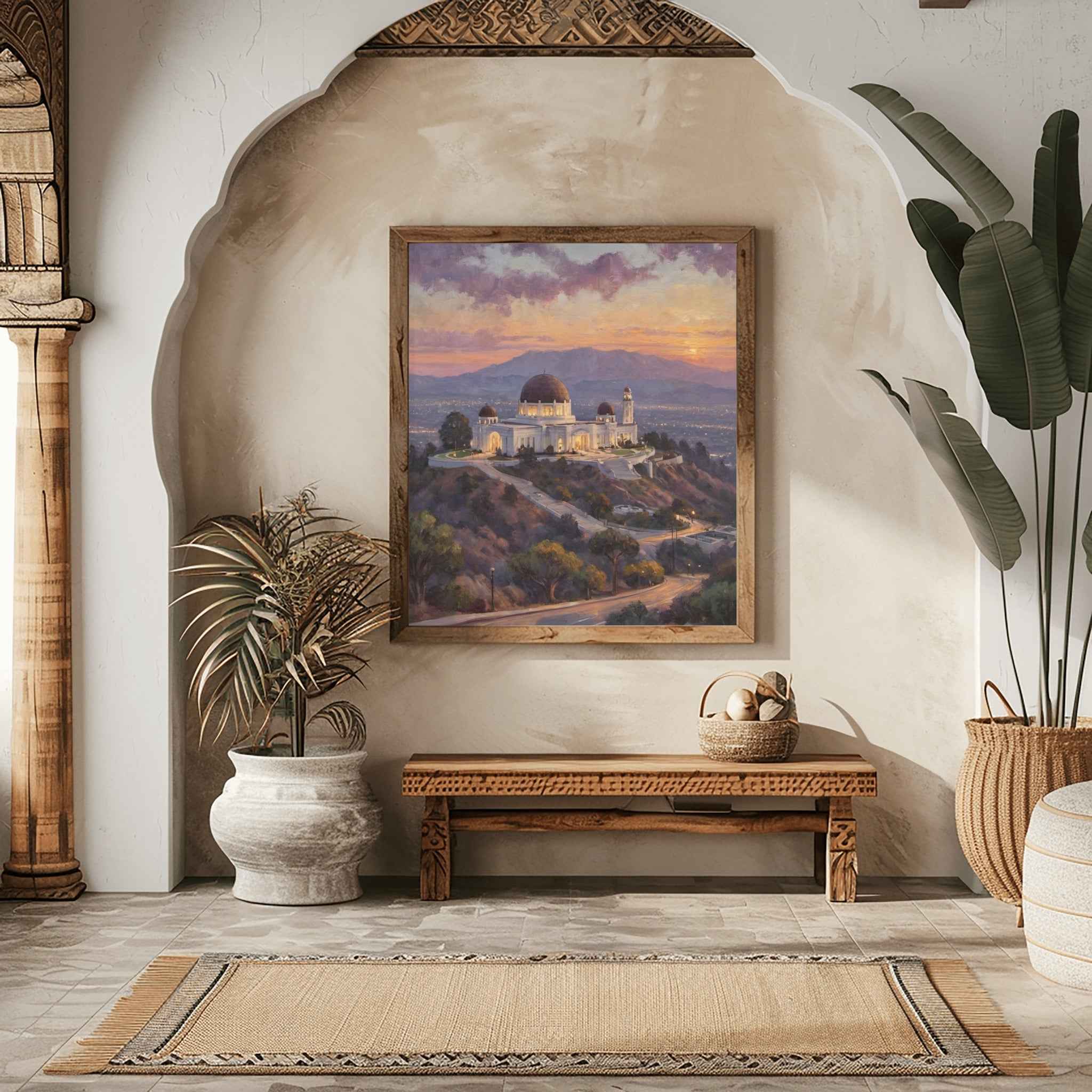 The Griffith Observatory Poster Canvas Artwork - Los Angeles Collection