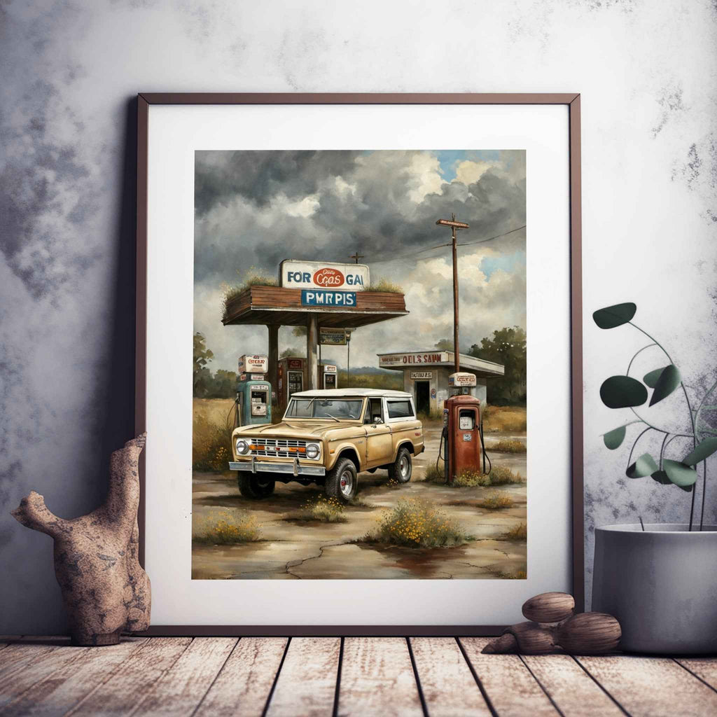 1973 FirstGen Bronco Spirit - Gas Station Edition | Poster Canvas - AquilVision
