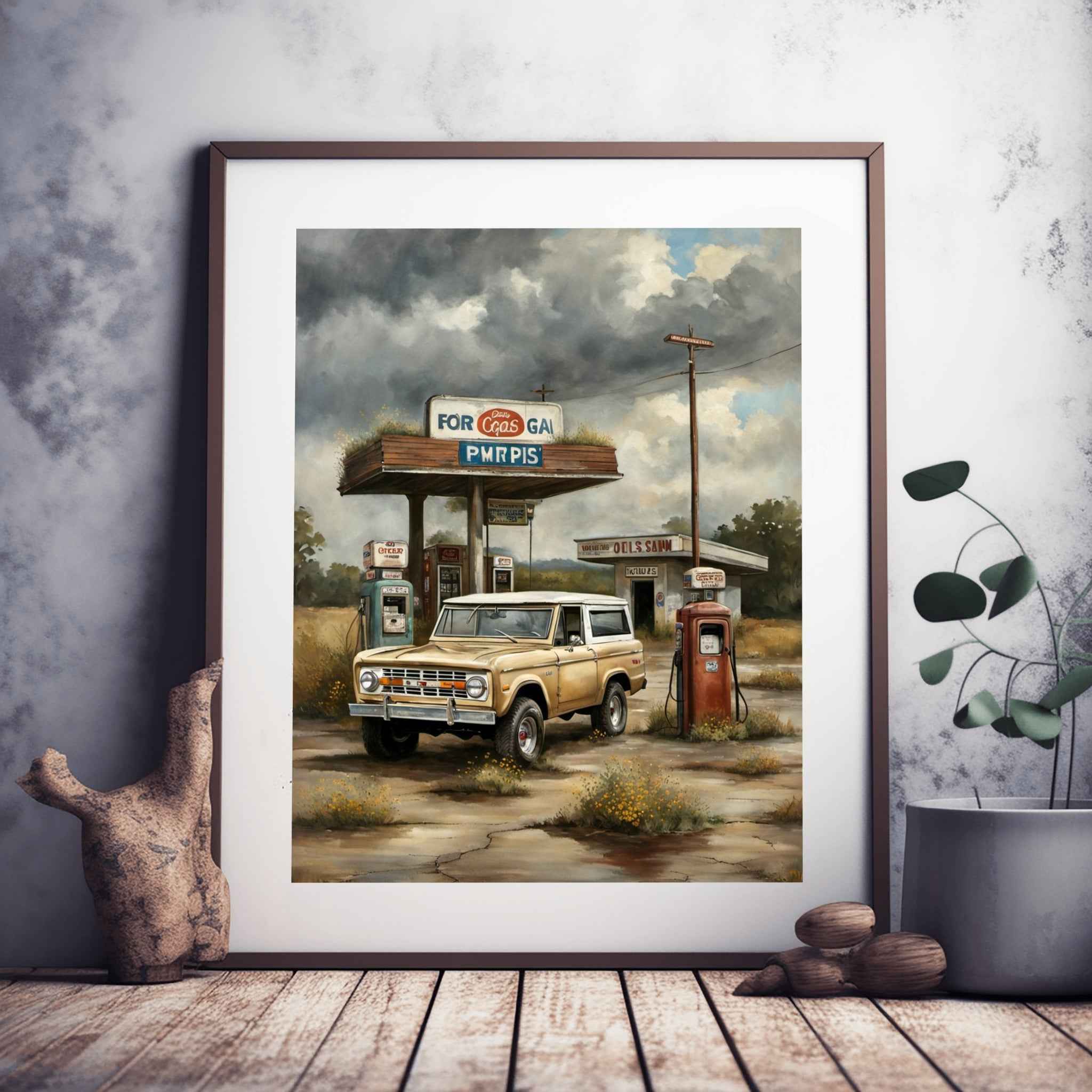 1973 FirstGen Bronco Spirit - Gas Station Edition | Poster Canvas