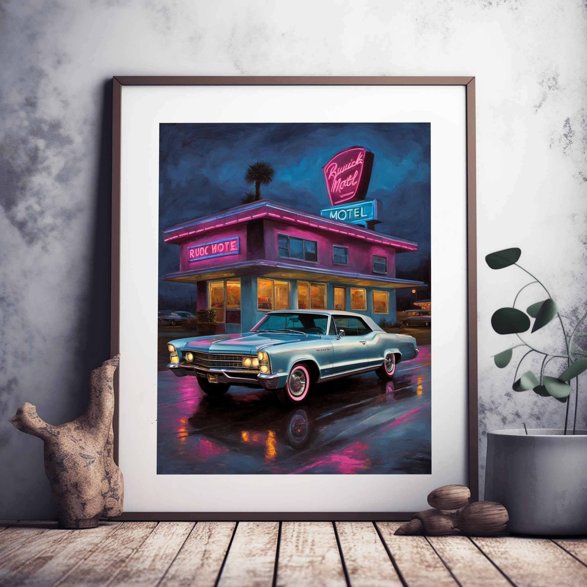 1965 Riviera Gran Sport - Neon Motel Edition | Poster Canvas