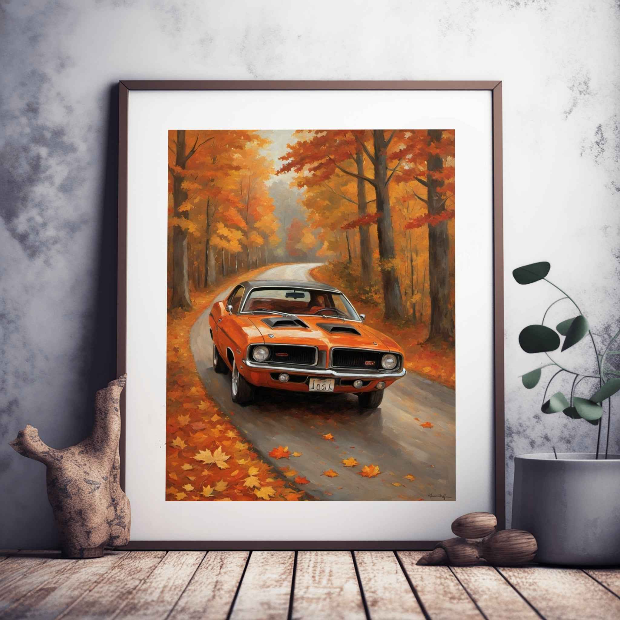 1970 Cuda High-Impact Era - Forest Edition | Poster Canvas - AquilVision