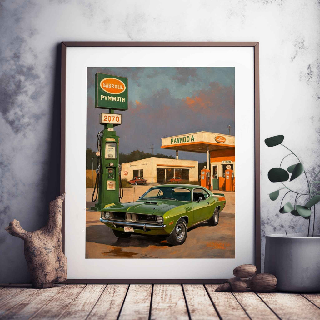 1970 Cuda High-Impact Era - Vintage Station Edition | Poster Canvas - AquilVision
