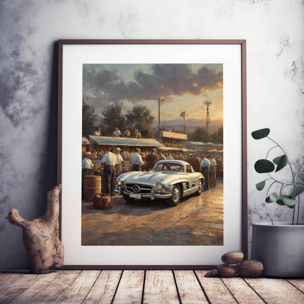 1955 German Gullwing Icon - Pit Stop Edition | Poster Canvas
