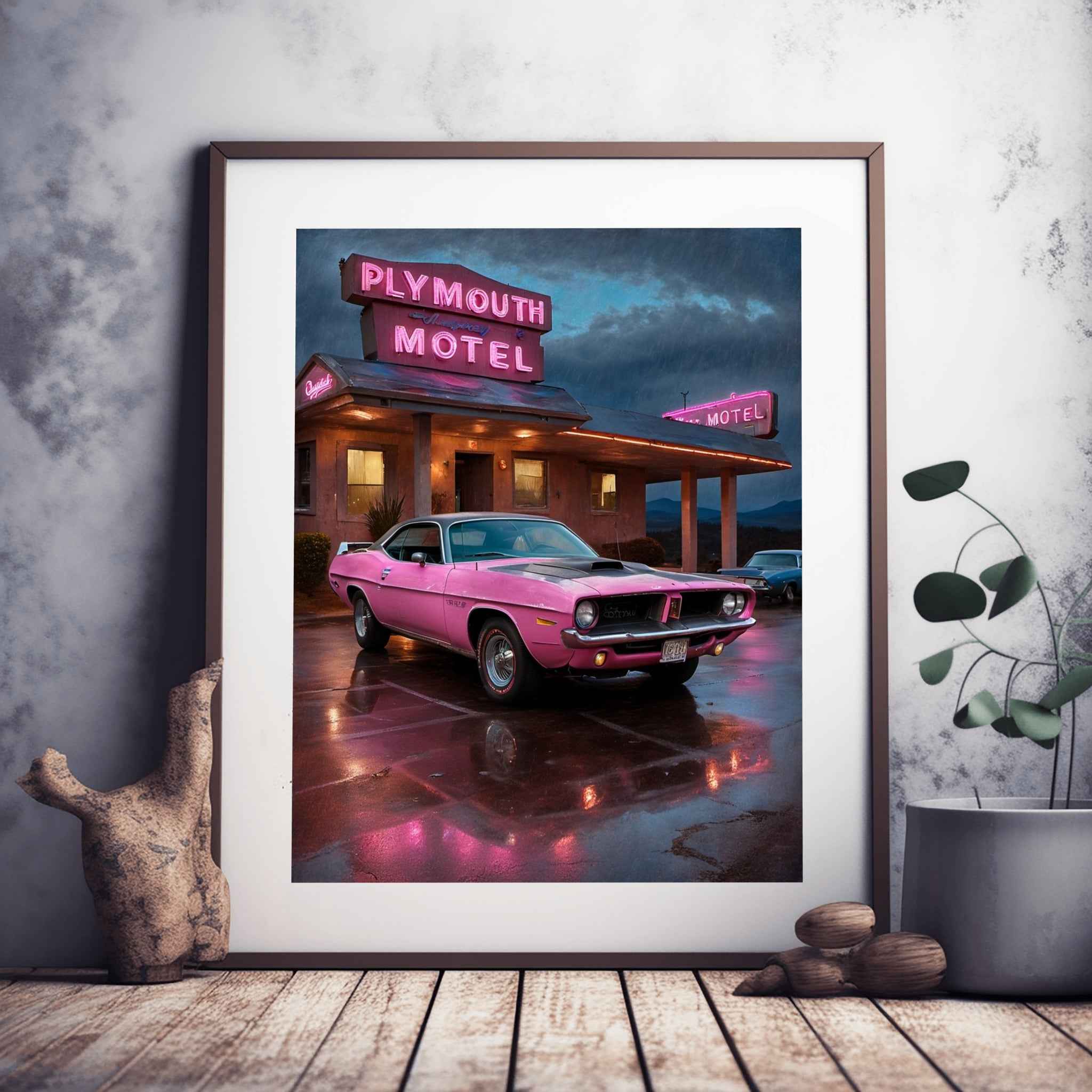 1970 Cuda High-Impact Era - Vintage Hotel Edition | Poster Canvas