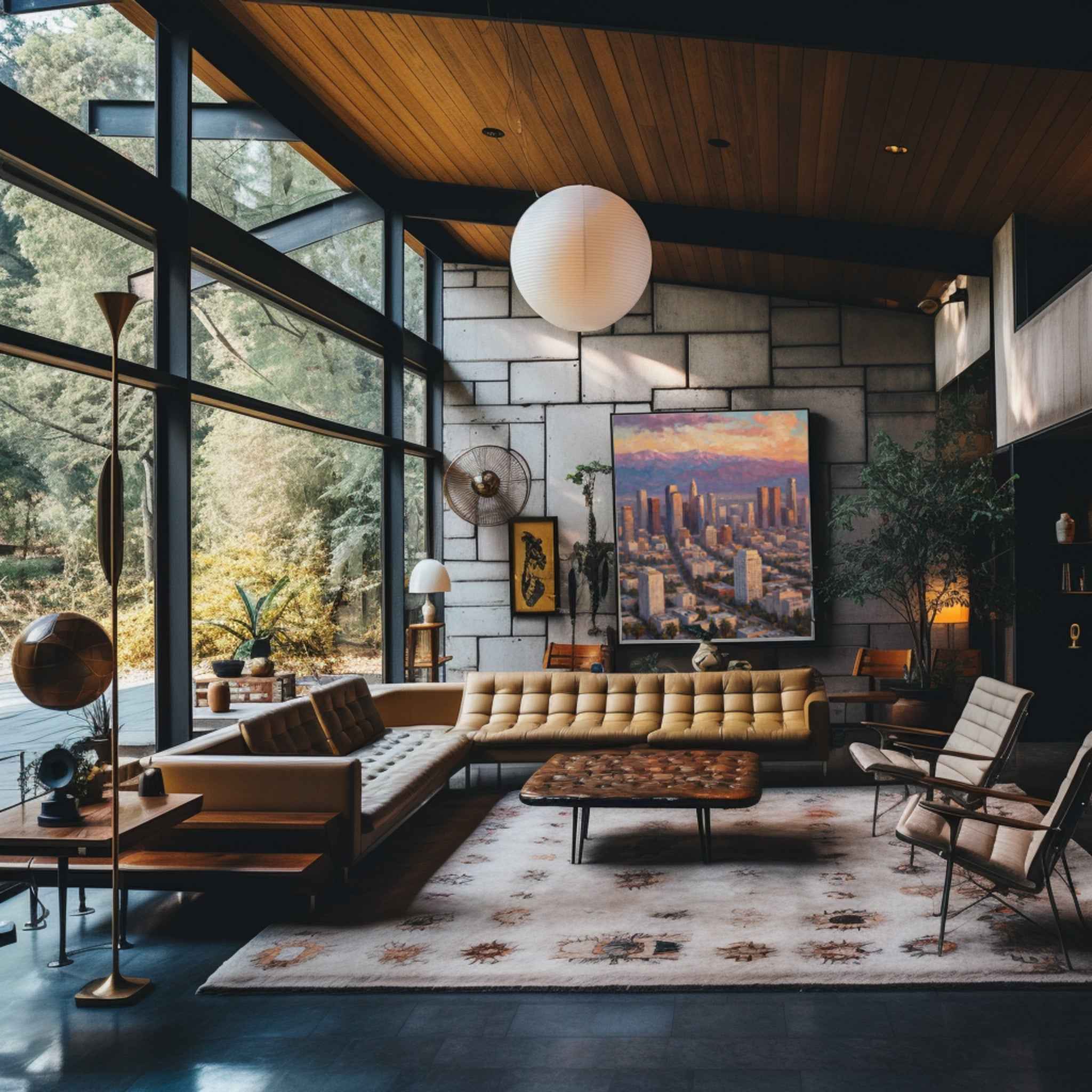 Downtown Poster Canvas Artwork - Los Angeles Collection