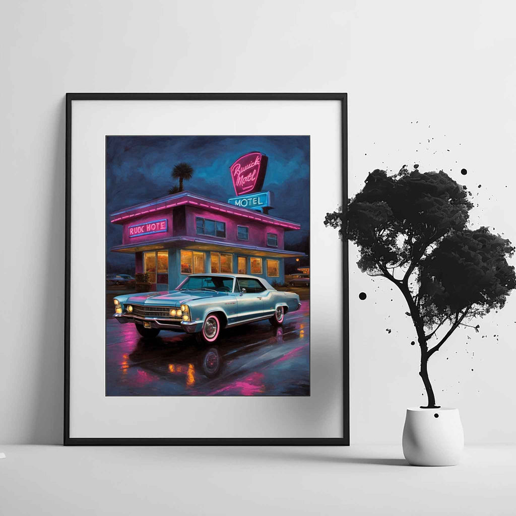 1965 Riviera Gran Sport - Neon Motel Edition | Poster Canvas - AquilVision