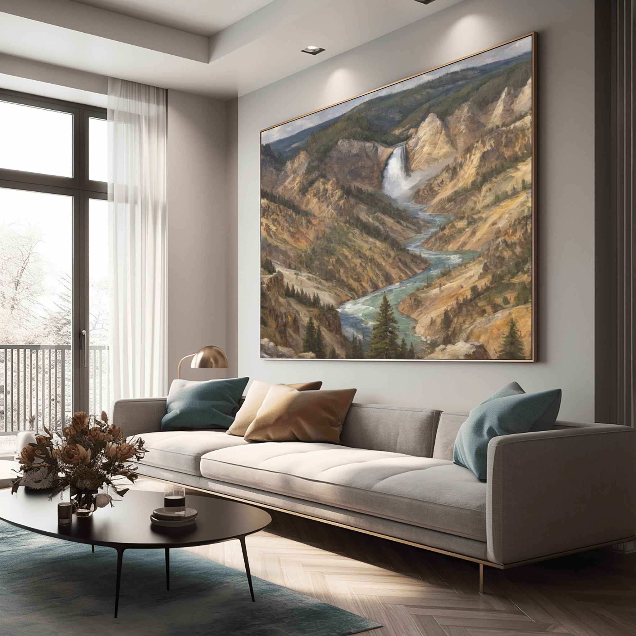 Grand Canyon Waterfall Poster Canvas Yellowstone National Park Collection