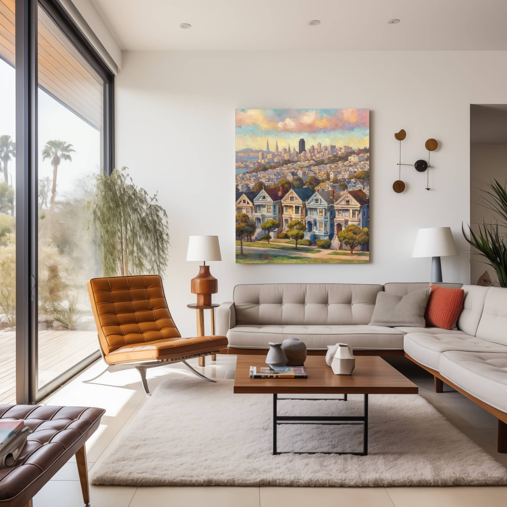 Painted Ladies Poster Canvas Artwork - San Francisco Collection