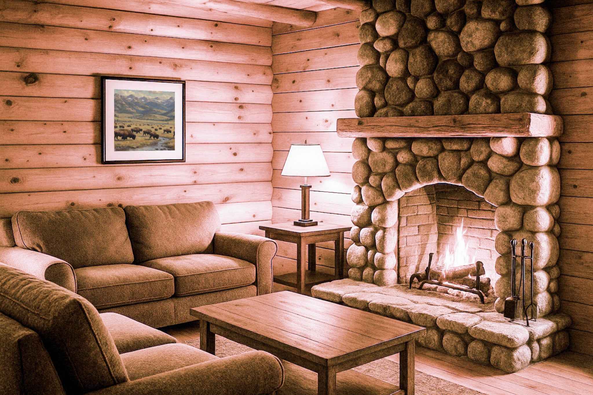 Bison Herd Poster Canvas Yellowstone National Park Collection