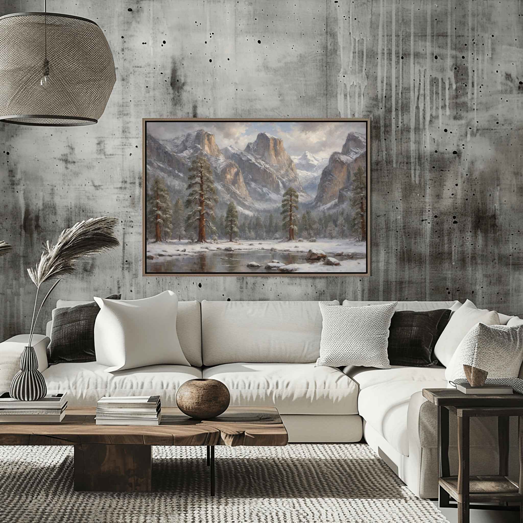 Winter Scene Poster Canvas Yosemite National Park Collection