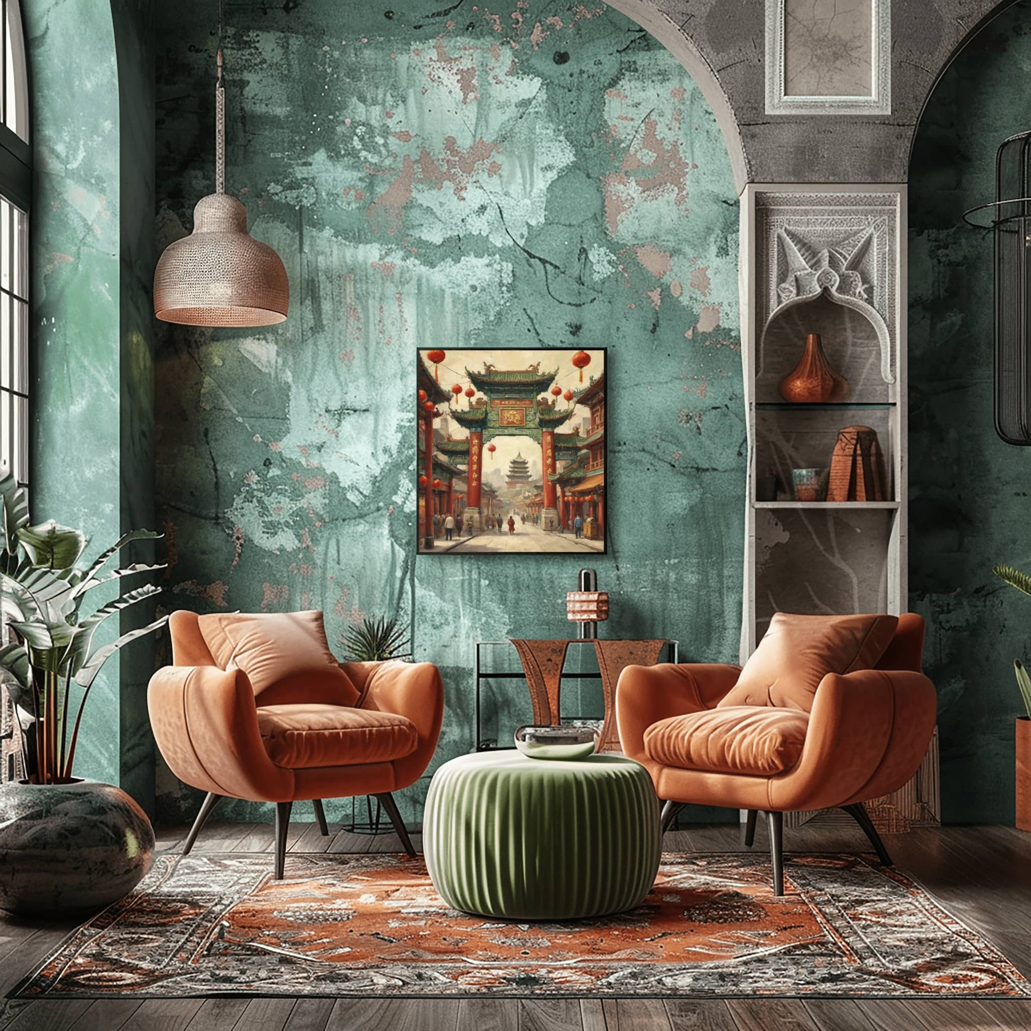 Dragon Gate Poster Canvas Artwork - San Francisco Collection