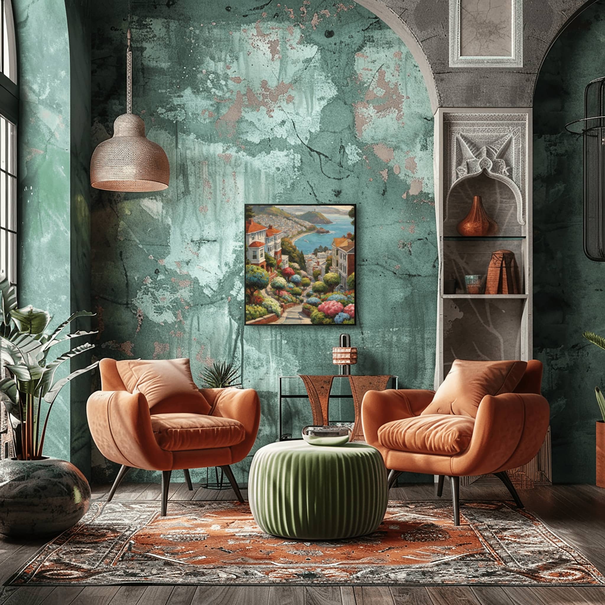 Lombard Street Poster Canvas Artwork - San Francisco Collection