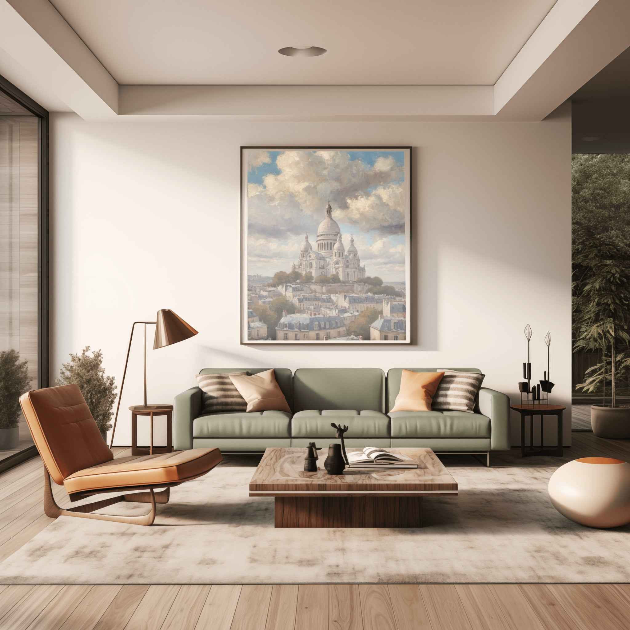 Sacre Coeur Basilica Poster Canvas Artwork - Paris Collection