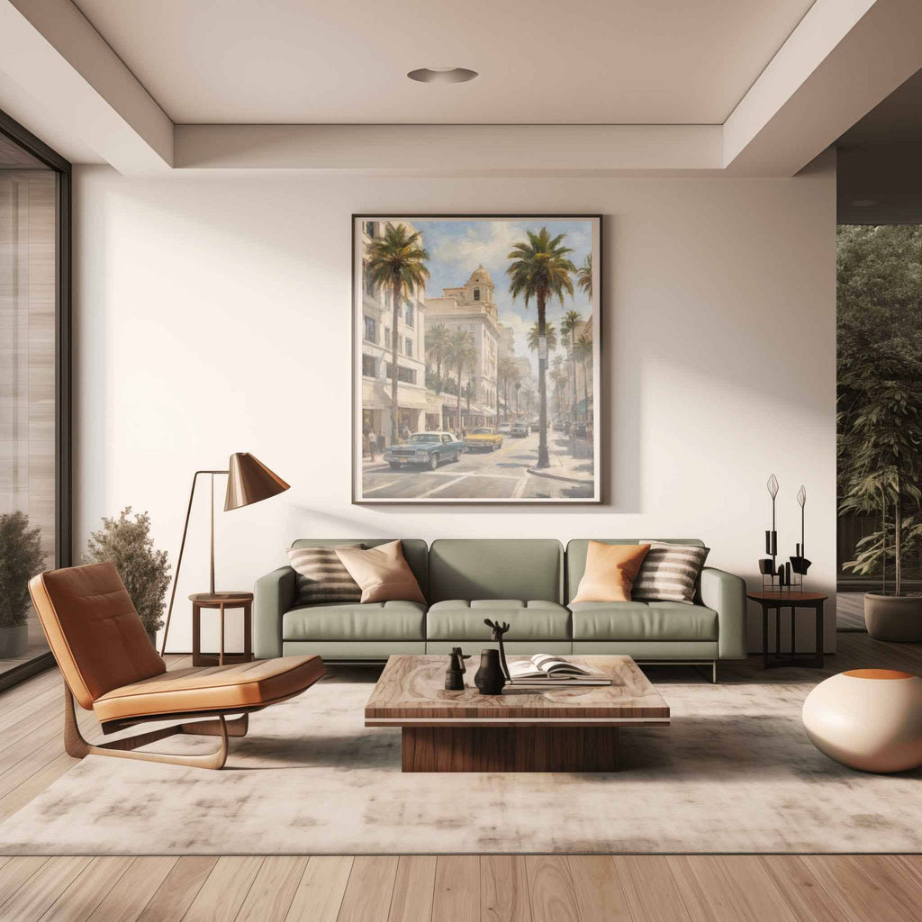 Rodeo Drive Poster Canvas Artwork - Los Angeles Collection