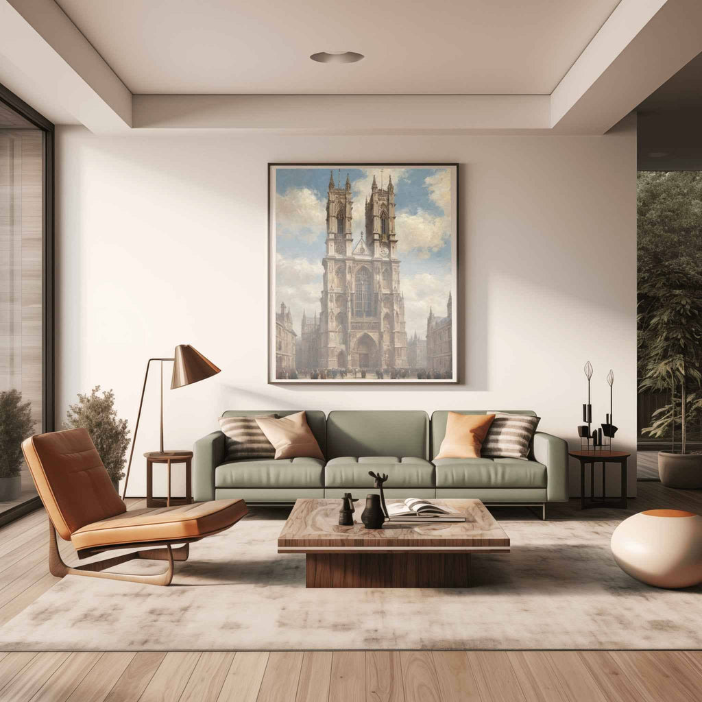 Westminster Abbey Poster Canvas Artwork - London Collection