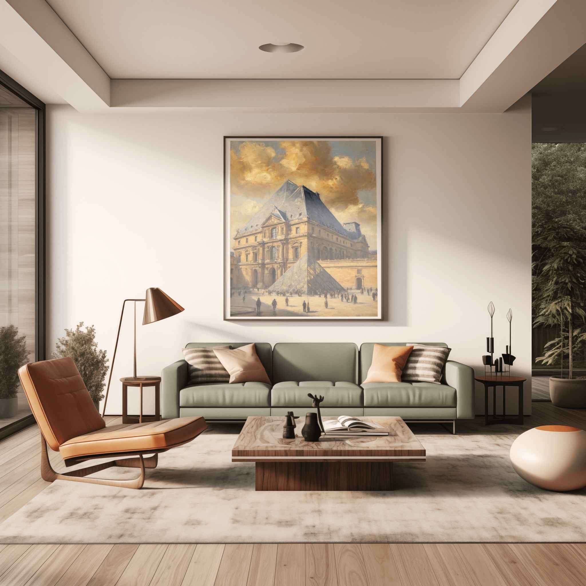 Louvre Pyramid Poster Canvas Artwork - Paris Collection