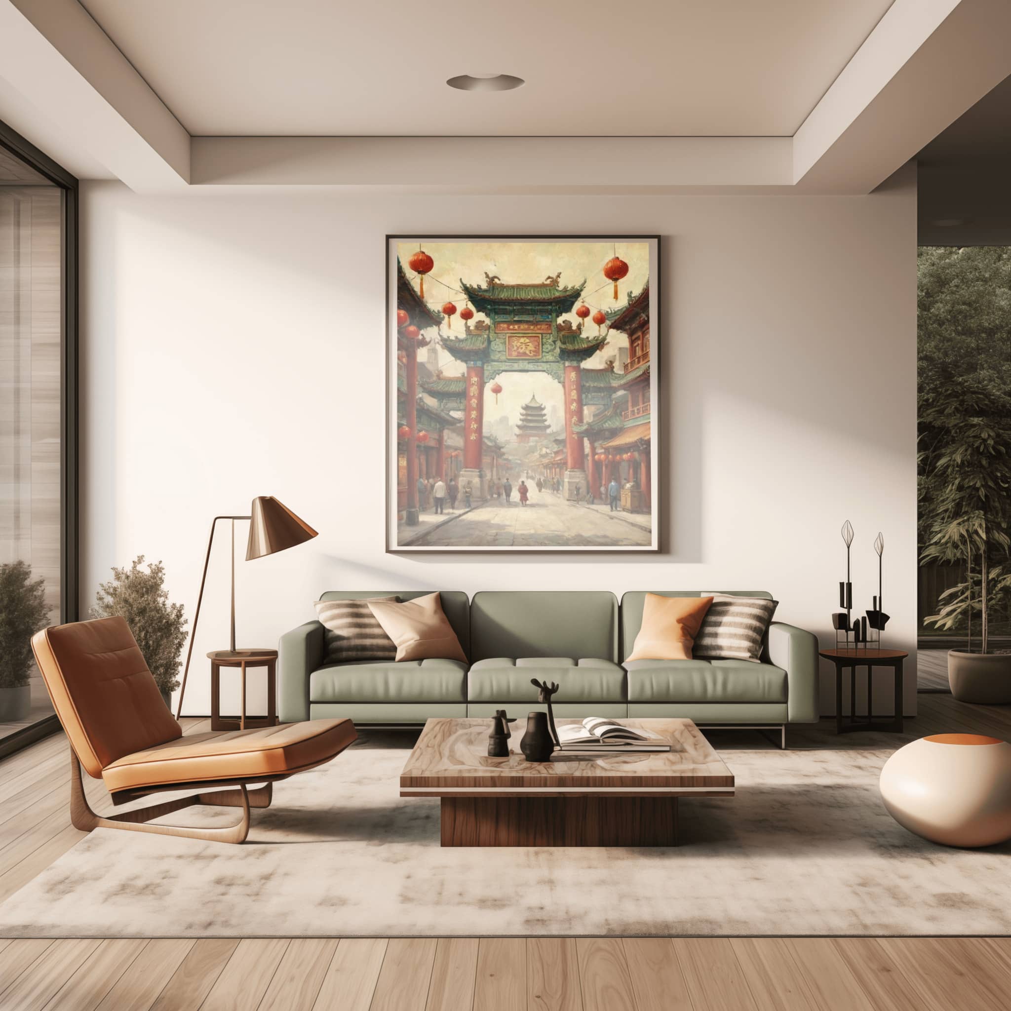 Dragon Gate Poster Canvas Artwork - San Francisco Collection