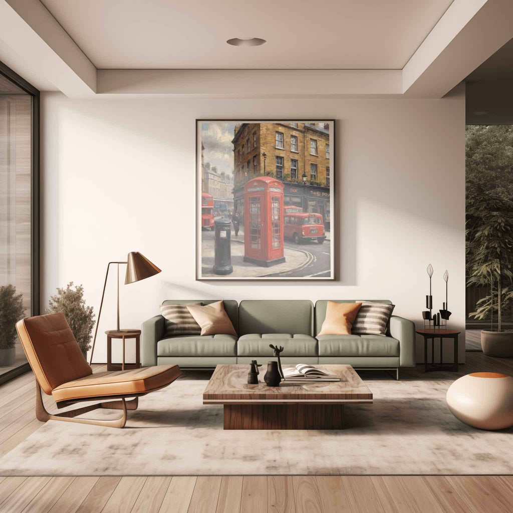 Red Telephone Box Poster Canvas Artwork - London Collection