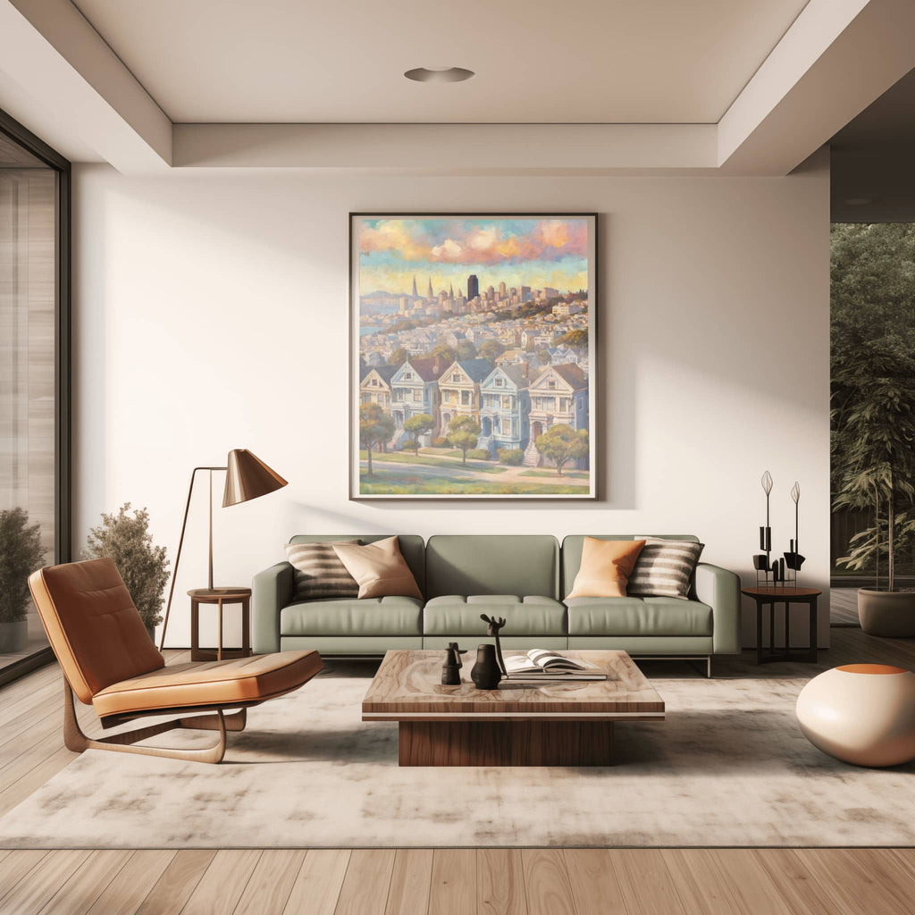 Painted Ladies Poster Canvas Artwork - San Francisco Collection