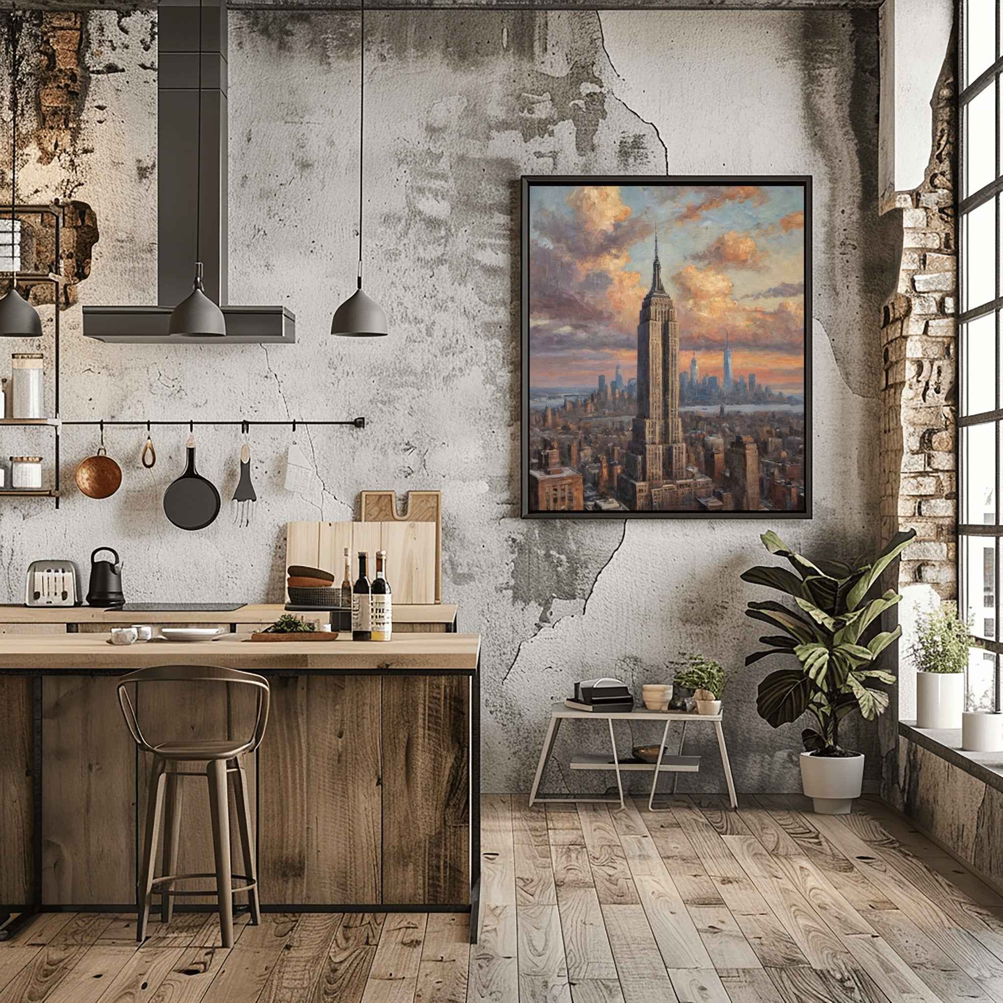 Empire State Poster Canvas Artwork - New York Collection