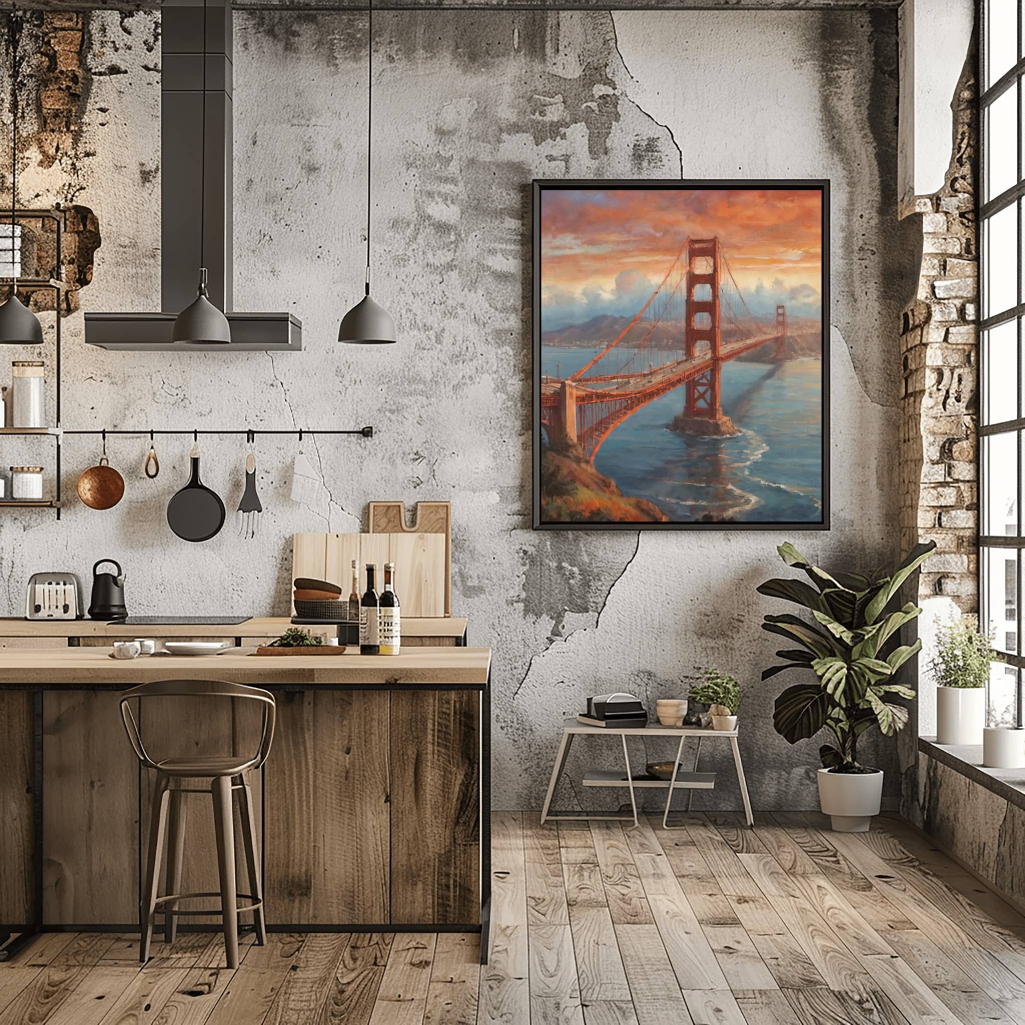 Golden Gate Poster Canvas Artwork - San Francisco Collection