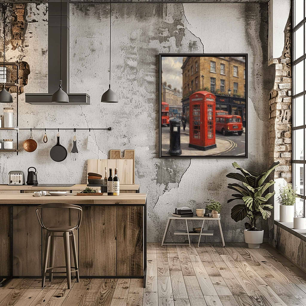Red Telephone Box Poster Canvas Artwork - London Collection
