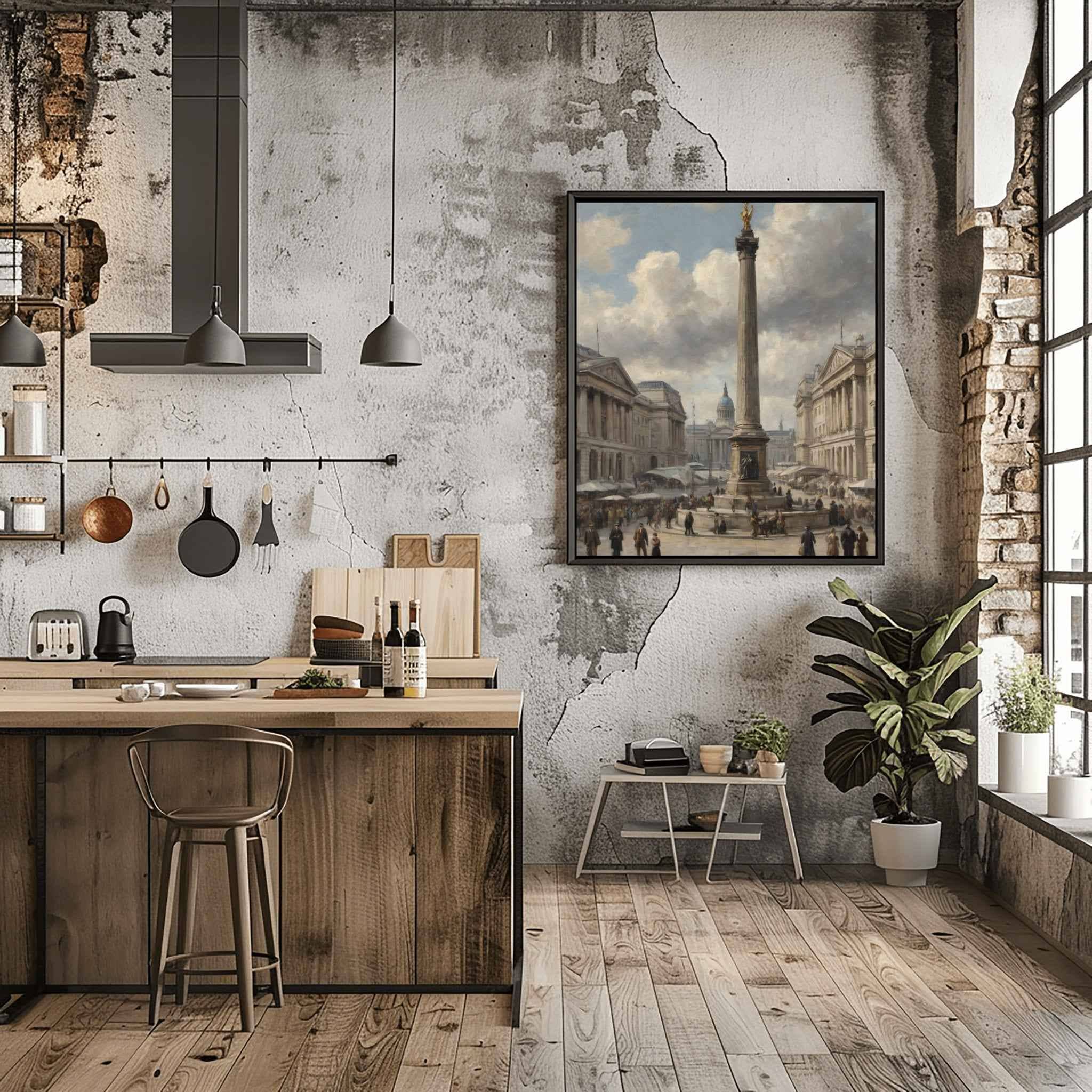 Trafalgar Square Poster Canvas Artwork - London Collection