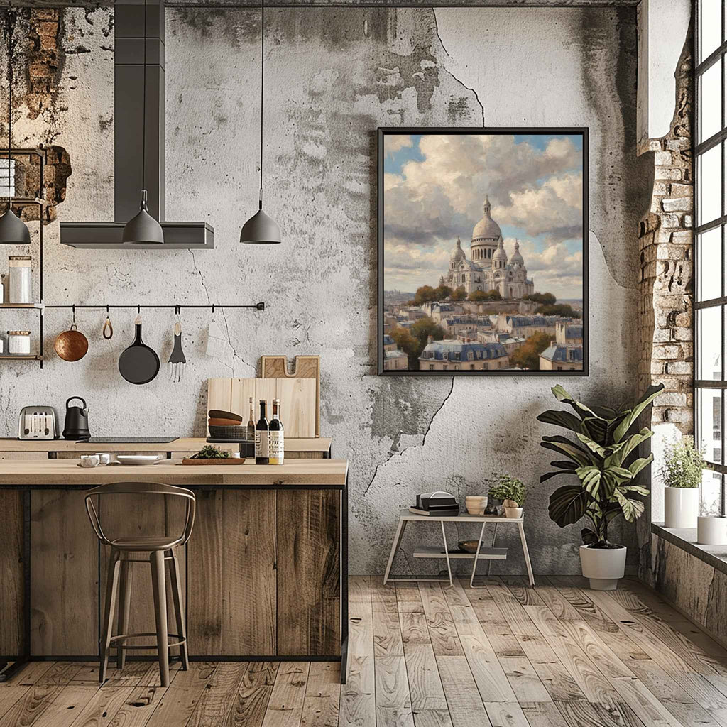 Sacre Coeur Basilica Poster Canvas Artwork - Paris Collection