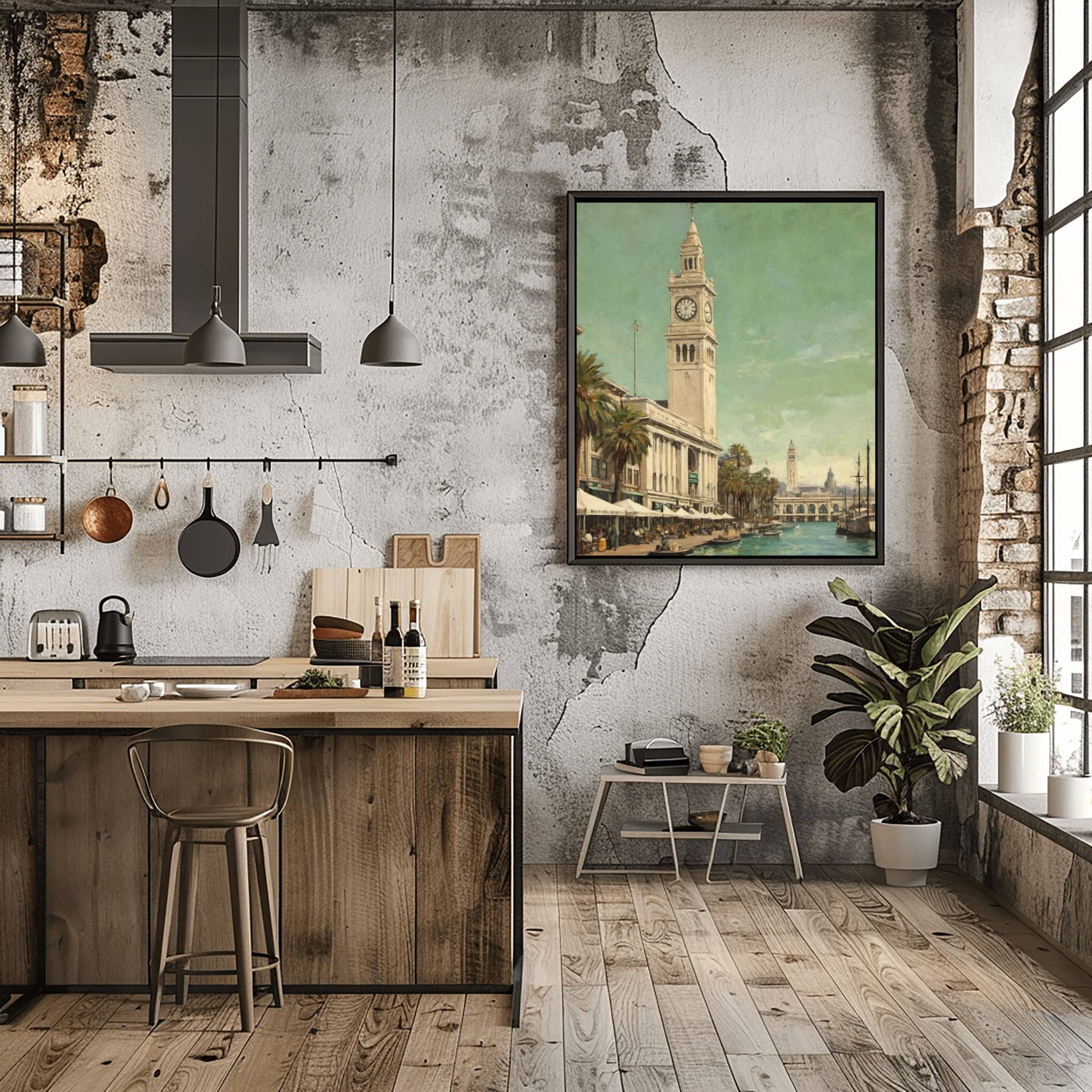 Ferry Building Poster Canvas Artwork - San Francisco Collection