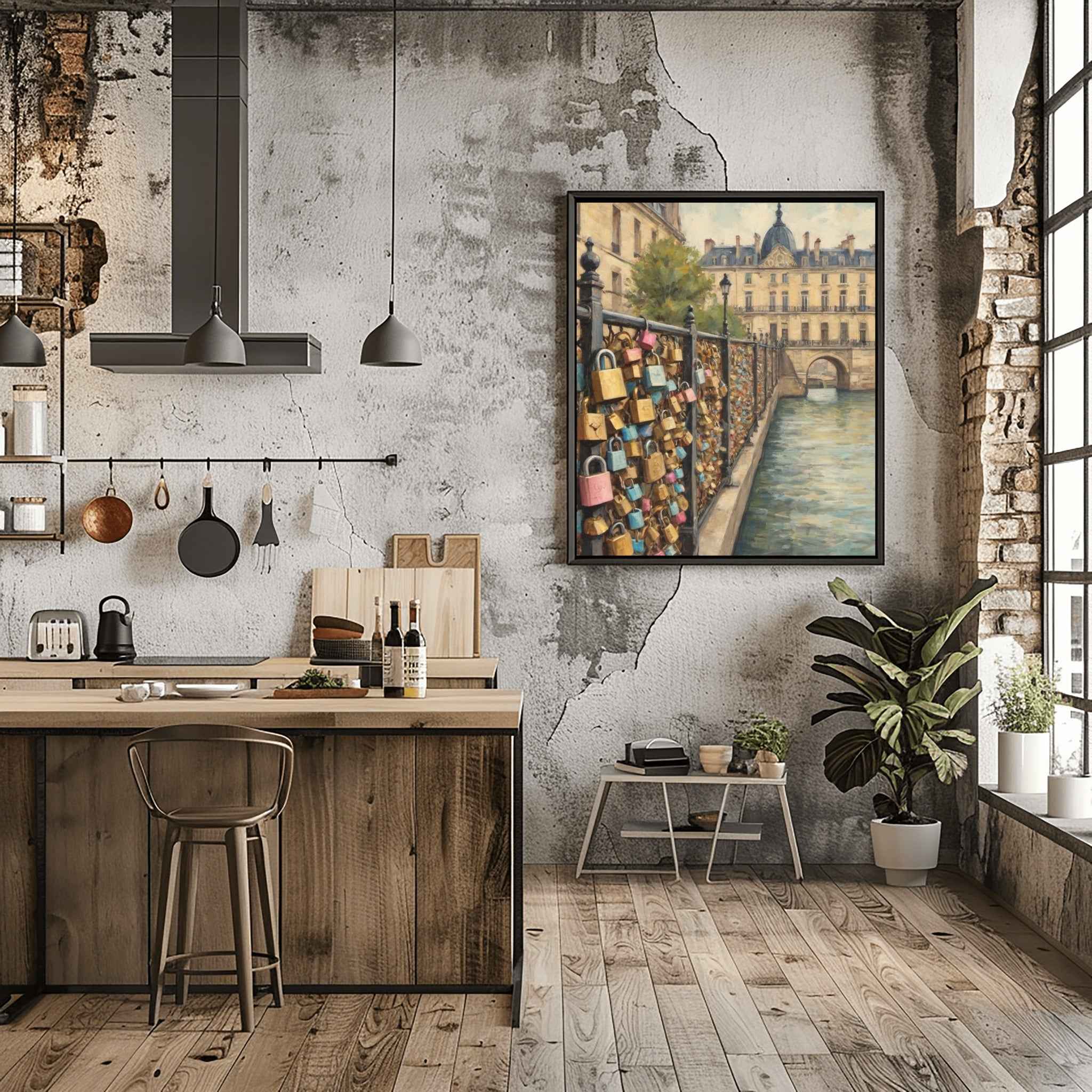 Pont des Arts Poster Canvas Artwork - Paris Collection