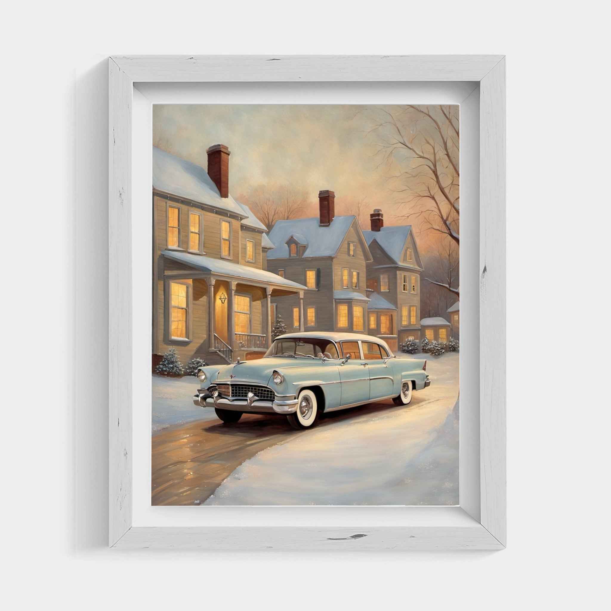 1956 American Formal Luxury Sedan - Winter Edition | Poster Canvas - AquilVision