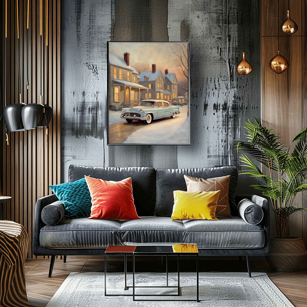 1956 American Formal Luxury Sedan - Winter Edition | Poster Canvas - AquilVision