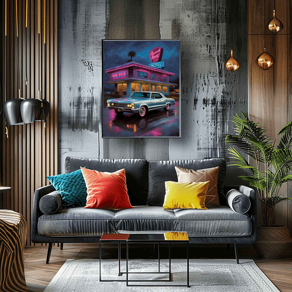1965 Riviera Gran Sport - Neon Motel Edition | Poster Canvas - AquilVision