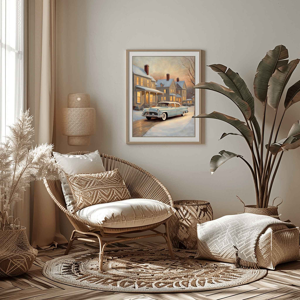 1956 American Formal Luxury Sedan - Winter Edition | Poster Canvas - AquilVision