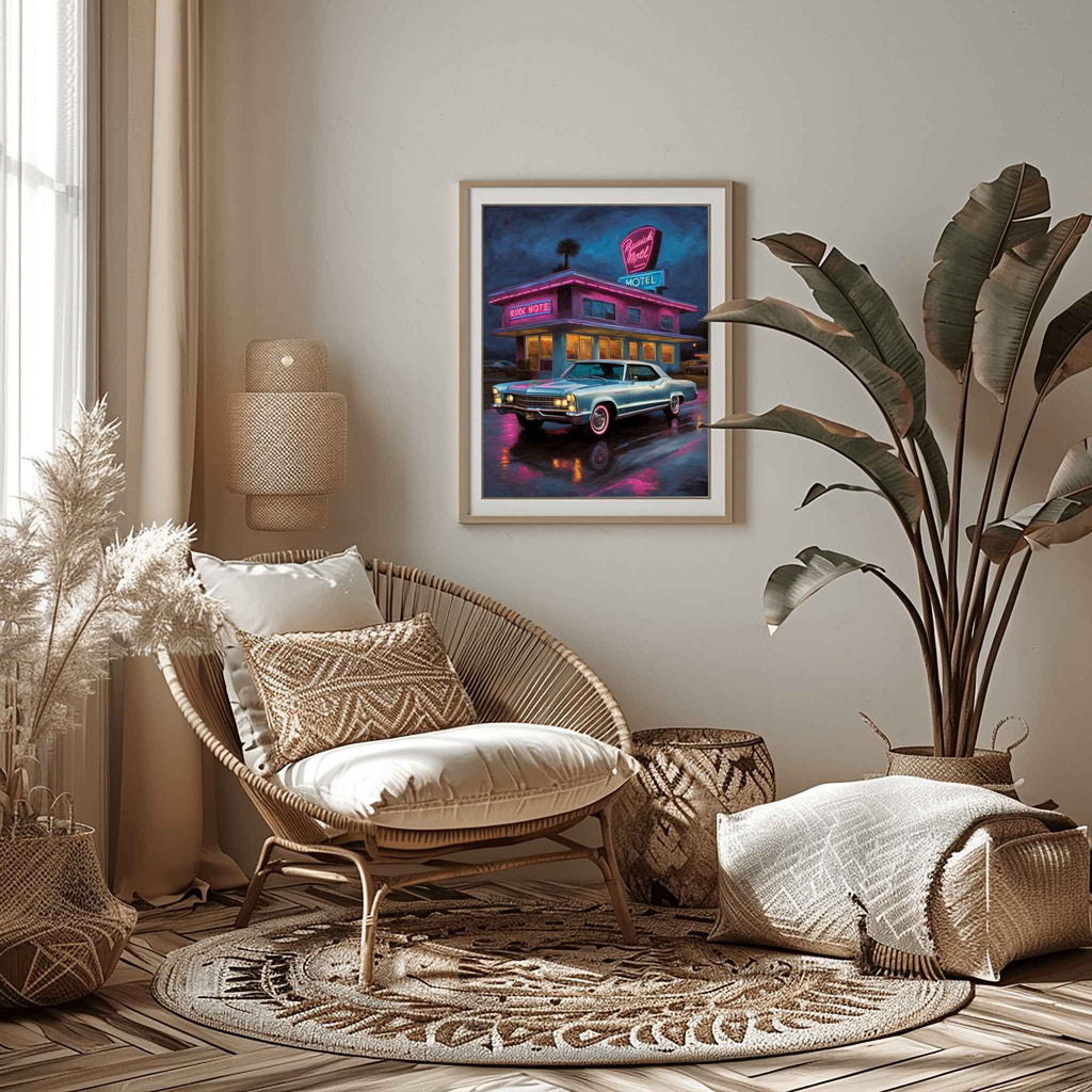 1965 Riviera Gran Sport - Neon Motel Edition | Poster Canvas - AquilVision