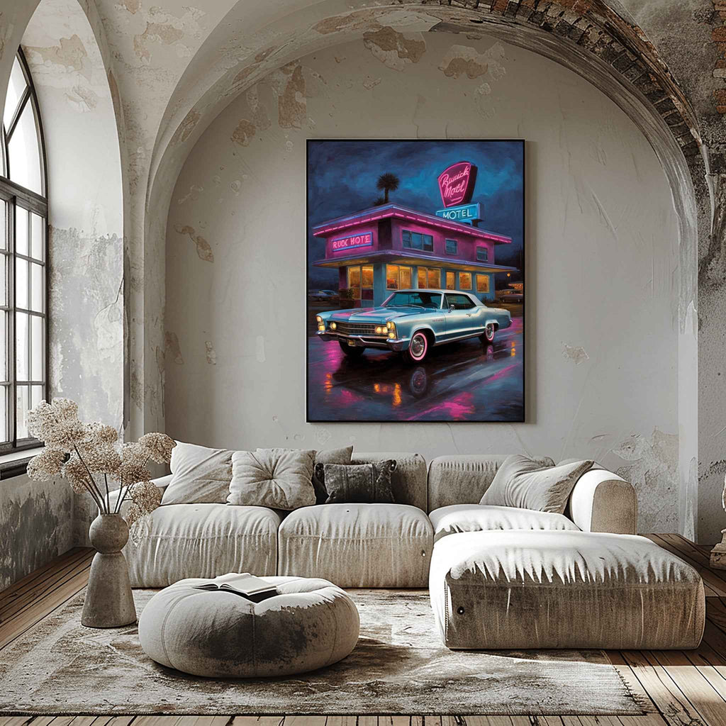 1965 Riviera Gran Sport - Neon Motel Edition | Poster Canvas - AquilVision