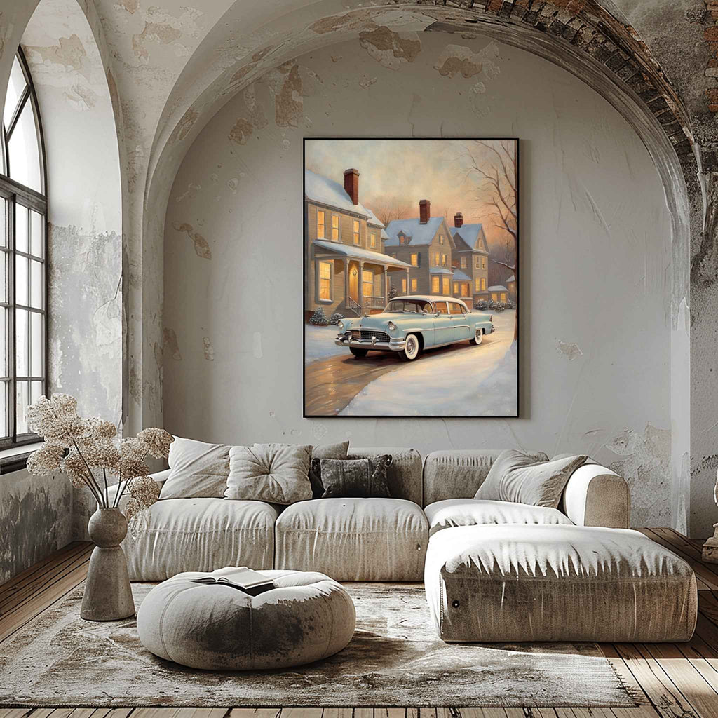 1956 American Formal Luxury Sedan - Winter Edition | Poster Canvas - AquilVision