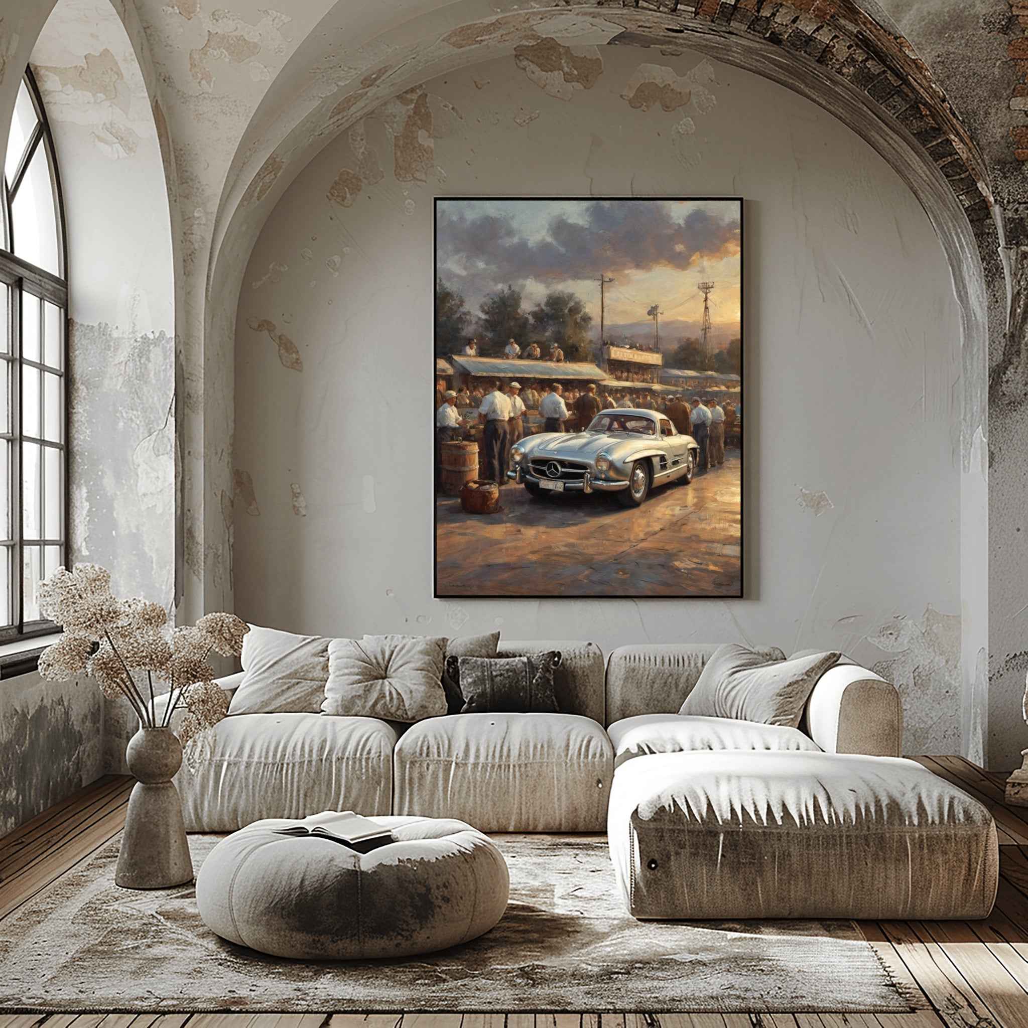 1955 German Gullwing Icon - Pit Stop Edition | Poster Canvas