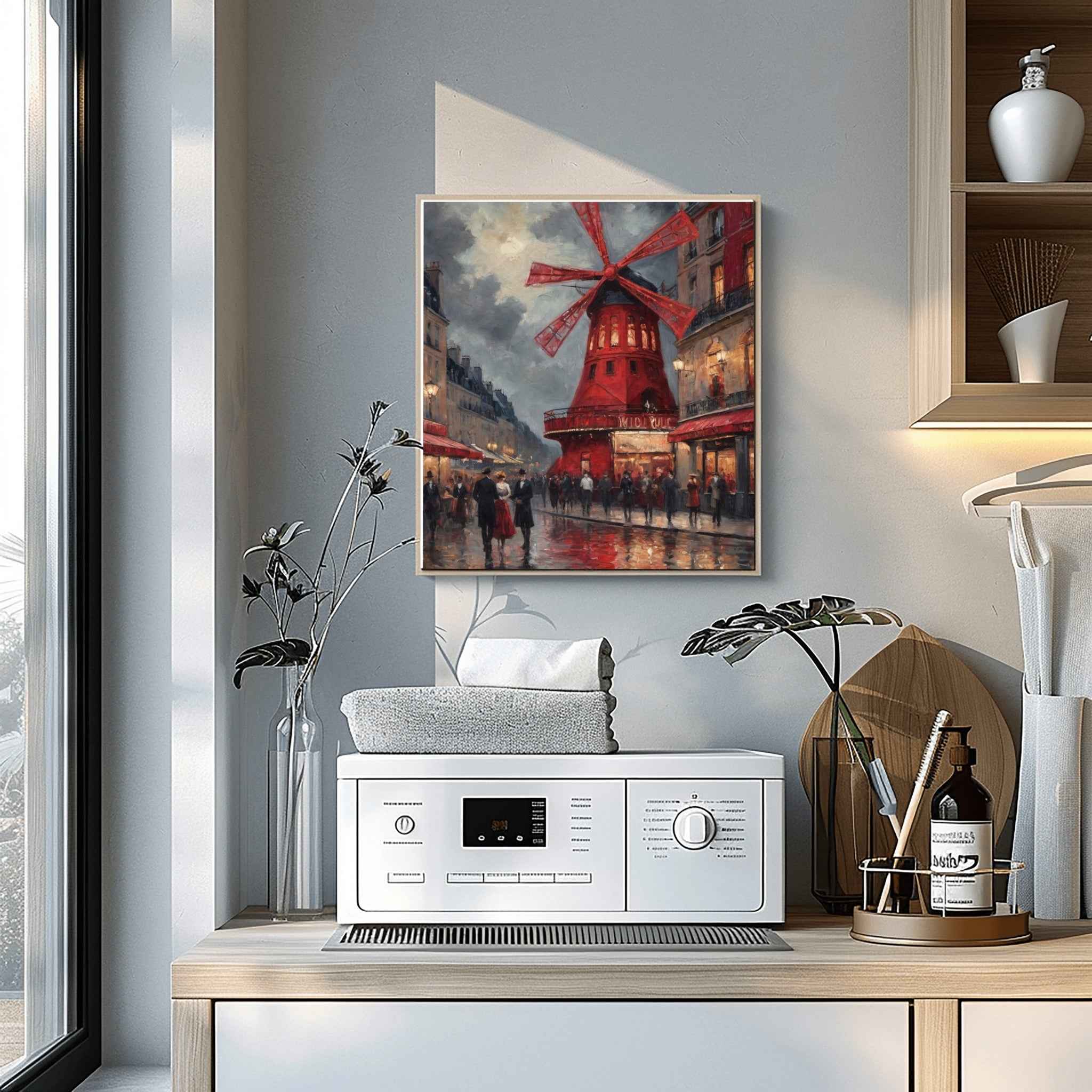 Montmartre Windmill Poster Canvas Artwork - Paris Collection