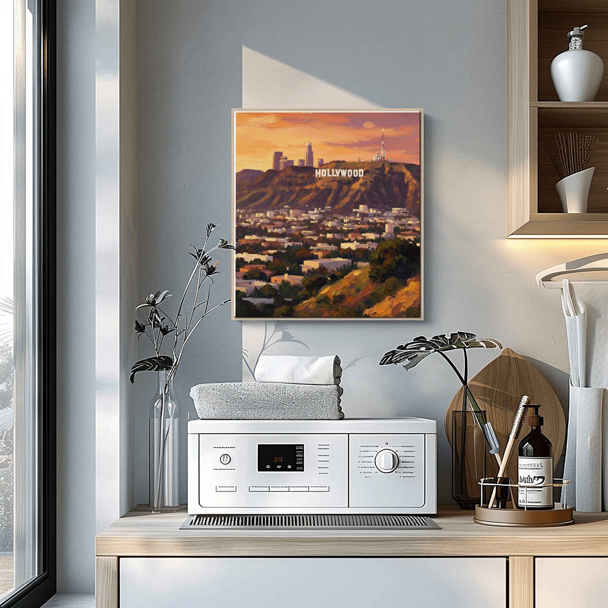 Hollywood Sign Poster Canvas Artwork - Los Angeles Collection