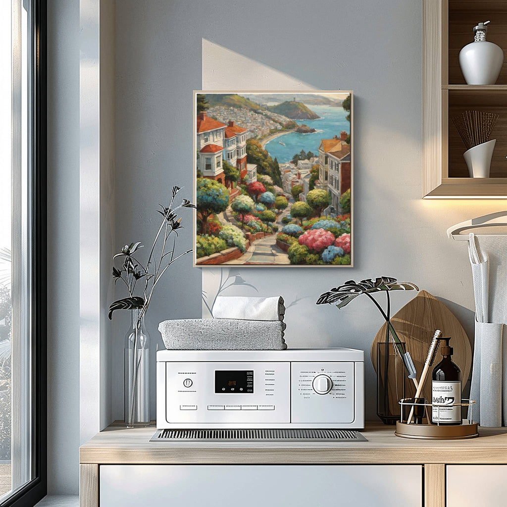 Lombard Street Poster Canvas Artwork - San Francisco Collection